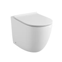 Унитаз GR-PR4411S (570*360*410) БЕЛЫЙ приставной БЕЗОБОДКОВЫЙ с тонкой крышкой, 1 место