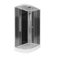 Душ.каб. NG-4512-14L BLACK (1200х800х2150) низкий поддон(13см) стекло МОЗАИКА 3 места