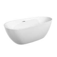 FB18 Ванна SANCOS акриловая отдельностоящая 1700*800*600мм бел. слив-перелив в комплекте, хром
