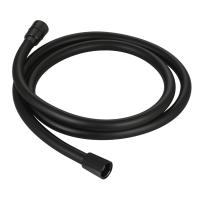 AQM1501MB Шланг душевой, ПВХ, 1000 мм, с латунными коническими гайками и защитой от перекручивания, черный матовый