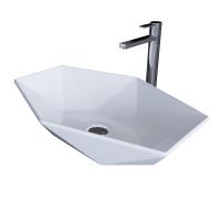 Раковина Grossman, GR-3030, белая, накладная, фаянс, 60х41,5х15 см