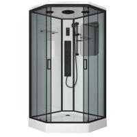 Душ.каб. NG-6902-01GD BLACK (1000х1000х2200) низкий поддон(16 см) стекло ТОНИРОВАННОЕ, 4 места