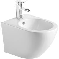 Биде Ceramicanova "Forma", подвесное, безободковое, донный клапан, белый