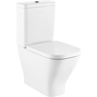 Унитаз Roca The Gap, безободковая, фарфоровый, белый, напольный, 2 кнопки, 34 см х 34 см