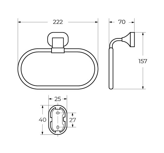 Полотенцедержатель ART&MAX OVALE AM-E-4080B