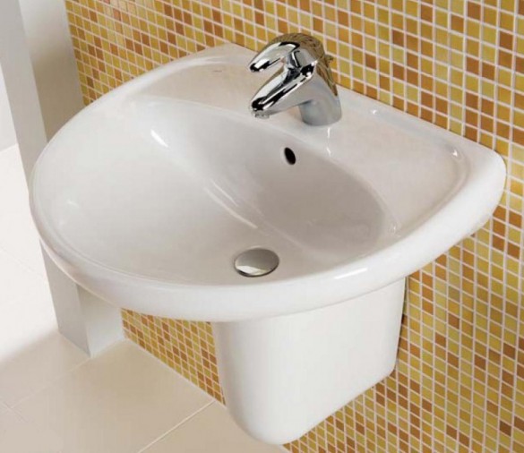 Раковина Jika Lyra, подвесная, полукруглая, белая, фаянс, 55x19x45 см