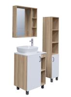 Тумба без раковины напольная "ФЛАЙ-60 см" дуб сонома/белая (ум.Фостер-60)