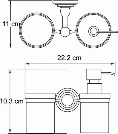 Держатель стакана и дозатора WasserKraft Isar K-7389