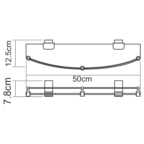 Lopau K-6044 Полка стеклянная с бортиком