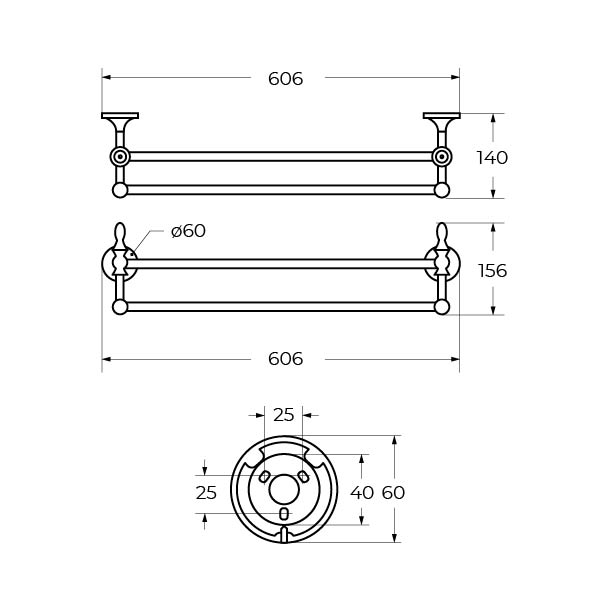 Двойной полотенцедержатель ART&MAX BOHEMIA AM-E-4248-Do