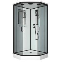Душ.каб. NG-6902-01D BLACK (1000х1000х2200) низкий поддон (16 см) стекло ТОНИРОВАННОЕ, 4 места