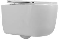 Подвесной безободковый унитаз Art&Max NAPOLI с вихревым смывом, с сиденьем в комплекте AM100CHRV/SC