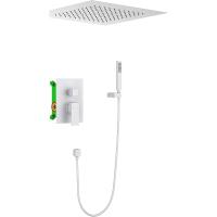 Душевая система Timo "Selene", тропический душ, встраиваемая, латунный корпус, белый цвет