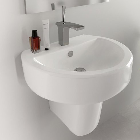 Полупьедестал для раковины Sanita Luxe Best S1 BSTSLSP01, подвесной, белый, фаянс, 19x31 см