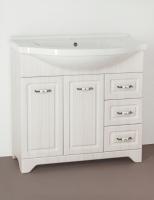 Тумба без раковины с раковиной Style Line Олеандр-2 90 (3 ящ.) Эльбрус 90, рельеф пастель