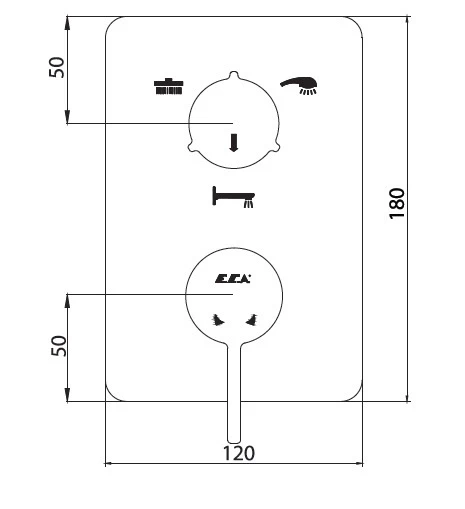 Смеситель для ванны E.C.A. Purity 102167302HEX-K