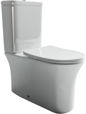 CN1904-B Напольная пристенная безободковая чаша унитаза STAR Rimless c горизонтальным выпуском