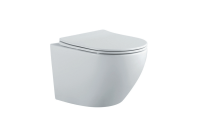 Унитаз AQUATEK AQ1901-MW, подвесной, безободковый, санфарфор, белый