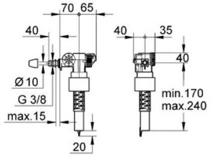 Наполнительный клапан смыва Grohe без компенсатора смещения 37095000