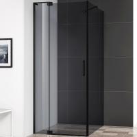 Душевой уголок Cezares Slider 100x90 SLIDER-AH-1-90-90/100-GRIGIO-NERO профиль Черный матовый стекло серое