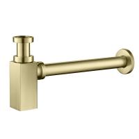 Сифон для раковины Timo 959/17L, бутылочный, латунный, золотистый, 34.5 см х 5 см