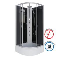 Душ.каб. NG-3503-14BKTG (800х800х2100-2400) средний поддон(26см) стекло ТОНИРОВАННОЕ 4 места