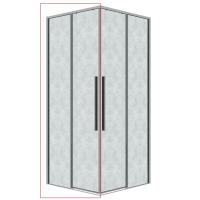 1/2 душ.ограждения 1/2.К33.01.90.10.02 Galaxy (90*195) хром, стекло шиншилла, 1 место