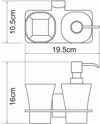 Держатель стакана и дозатора WasserKraft Leine K-5089