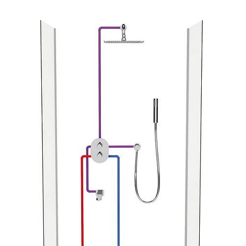 Смеситель термостатический скрытого монтажа CR 067.00 трехрежимный X070075