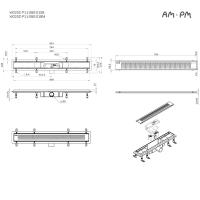 W02SC-P11-080-01SB PrimeFlow Трап для душа линейный универс затвор Cut Gradient 80см цвет сталь мат