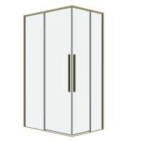Душ.ограждение 300.K33.01.1280.32.00 Galaxy (120*80*195) золото сатин, стекло прозрачное, 2 места