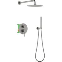 Душевой комплект Timo Saona SX-2369/18SM 250 мм, со смесителем, вороненая сталь