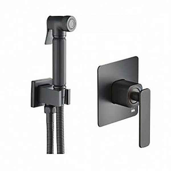 Гигиенический душ Timo Torne, латунь, встраиваемый монтаж, черный