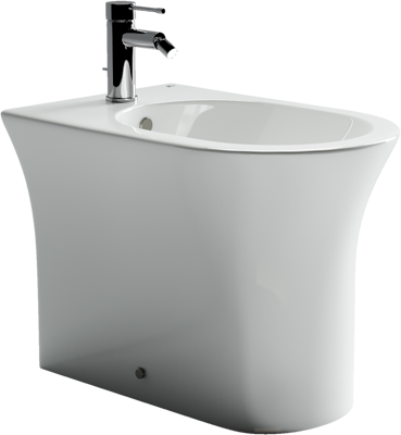 CN1906 Напольное пристенное биде STAR, 1 отверстие под смеситель, с крепежом для скрытого монтажа