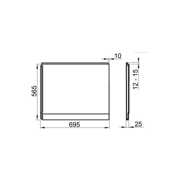 Боковой экран для ванны Ravak Magnolia 75 L белый