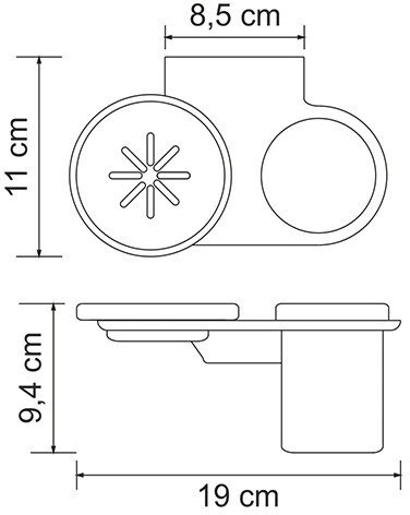 Держатель стакана и мыльницы WasserKraft Kammel K-8326