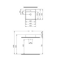 Раковина BERGES Ego SL накладная, 45x45 см, матовый жасмин, с отверстием под смеситель