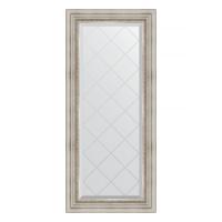 Зеркало настенное с гравировкой EVOFORM в багетной раме римское серебро, 56х126 см, BY 4061