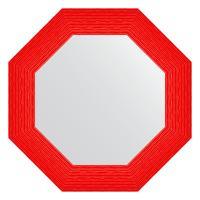 Зеркало настенное Octagon EVOFORM в багетной раме красная волна, 61х61 см, BY 7408
