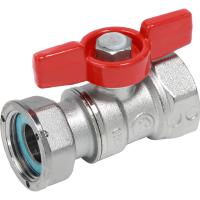 Кран шаровой Giacomini 1/2quot;x3/4quot; ВР-ВР бабочка с нагидной гайкой, латунь, хром