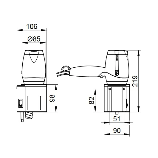 Фен с настенным креплением Keuco Plan 14995010037