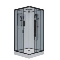 Душ.каб. NG-6901-01GQ BLACK (900х900х2100) низкий поддон(16 см) стекло ТОНИРОВАННОЕ, 4 места