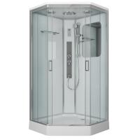 Душ.каб. NG-6002-01GD (1000х1000х2200) низкий поддон(16 см) стекло ПРОЗРАЧНОЕ, 4 места