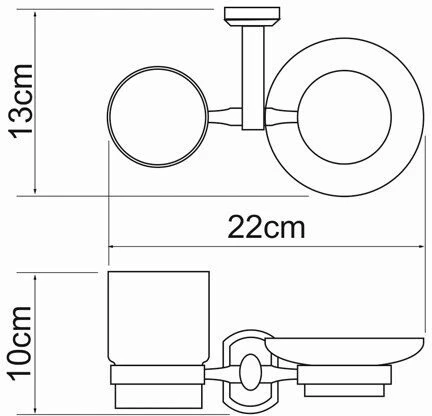 Держатель стакана и мыльницы WasserKraft Oder K-3026