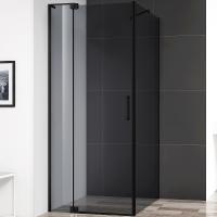 Душевой уголок Cezares Slider 90x90 SLIDER-AH-1-90-80/90-GRIGIO-NERO профиль Черный матовый стекло серое