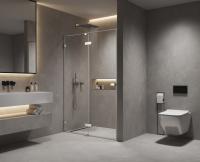 Душевая дверь в нишу 1000х2000 мм, стекло 8 мм, прозрачное, EasyClean, цвет профиля хром