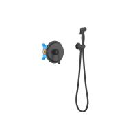 Набор гигиенический Aquatek AQ1519MB, с лейкой, латунный, цвет матовый чёрный
