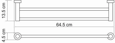 Держатель полотенец двойной WasserKraft Donau K-9440