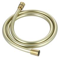 AQM1501BG Шланг душевой, ПВХ, 1000 мм, с латунными коническими гайками и защитой от перекручивания, золото шлифованное