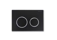 TDI-0000003 (007D) Панель смыва Small Черная матовая ободок хром (клавиши круглые) для INS-0000018 с верхней кнопкой смыва